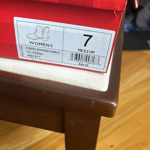 Women’s nwot true craft 7 tiger leopard fabric boots booties - Picture 5 of 5